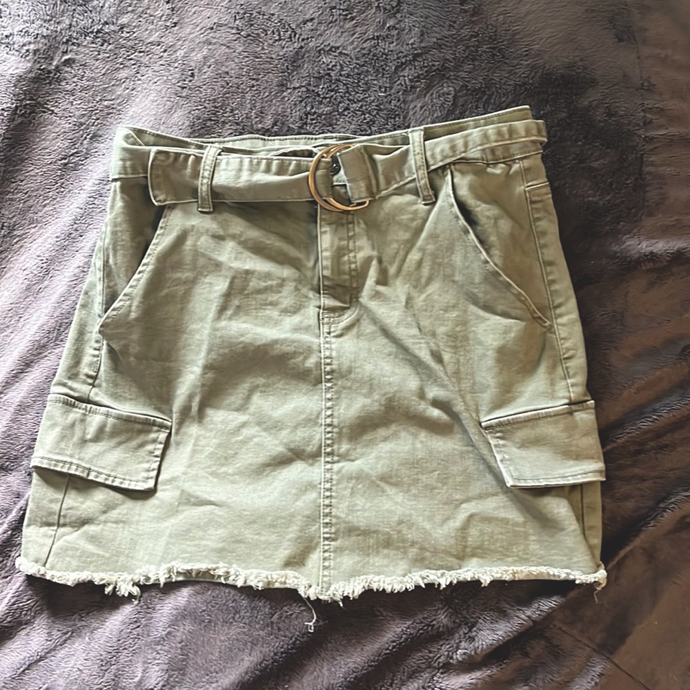 Dark Green Jean Skirt